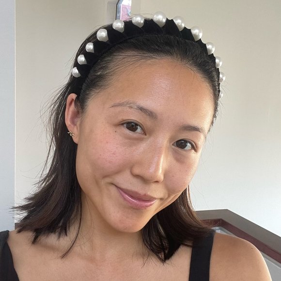 Large Pearl Velvet Headband - Picture 2 of 6